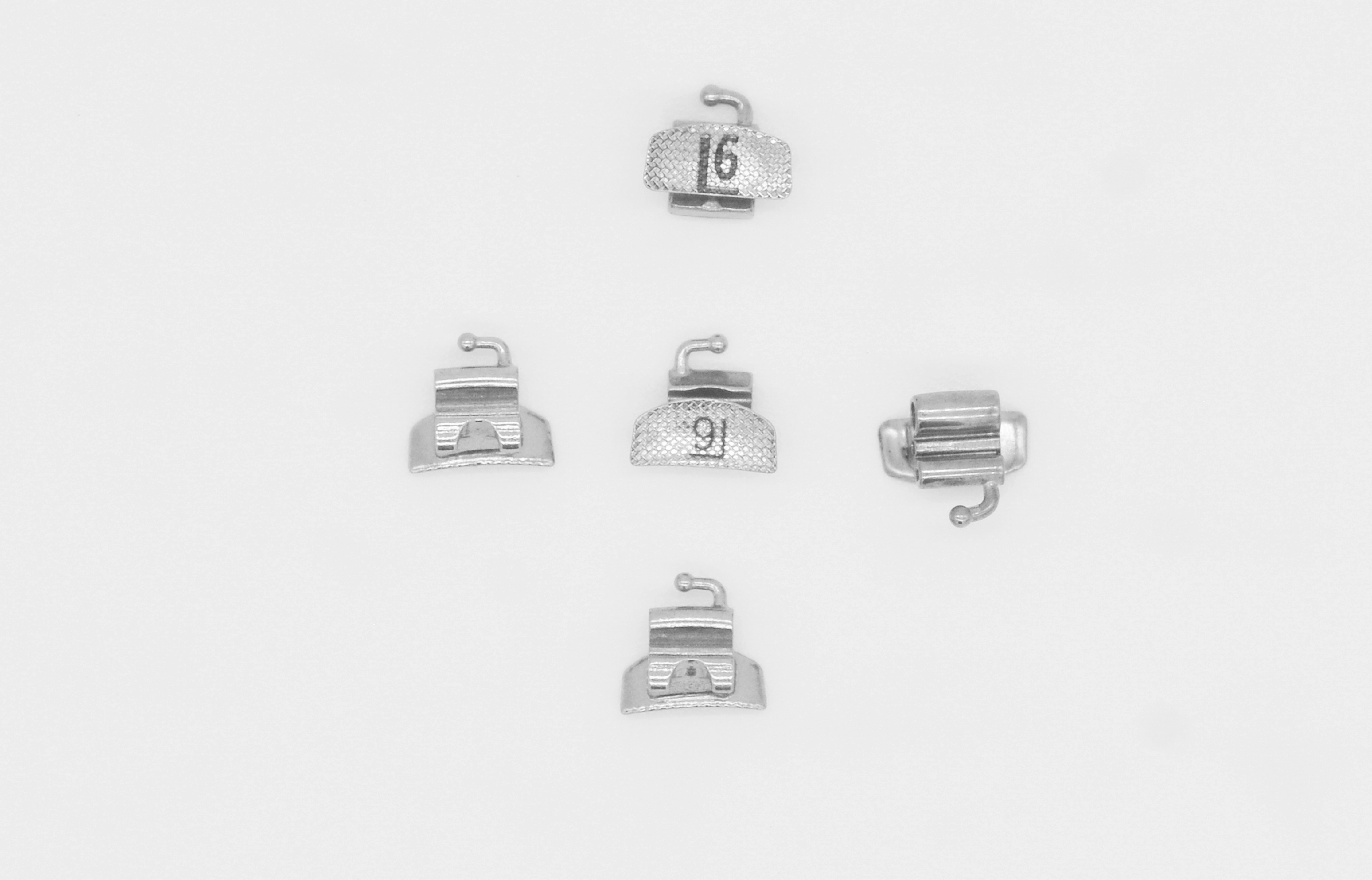 1st Molar Bondable Buccal Tubes with Laser Marking on Meshwork MBT/ROTH Upper Triple Lower Double(U3L2)